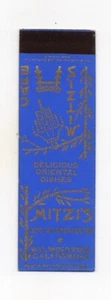 Mitzi's Chinese Cafe Wilmington CA Unused Vintage Midget Front Strike Matchcover - Picture 1 of 1