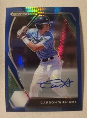 CARSON WILLIAMS 2021 PRIZM DRAFT HYPER BLUE PRIZM REFRACTOR AUTO SP #PDP28 - Image 1 of 3