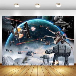 Star Wars Backdrop Science Fiction Boys Birthday Party Photo Background Banner - Picture 1 of 14
