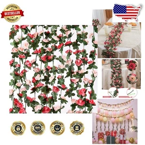 Versatile Rose Vines Garland - 132Ft Long for Weddings, Homes, and Gardens - Picture 1 of 11