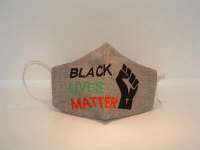 New Adult Grey Black Lives Matter Face Mask - Image 1 of 3
