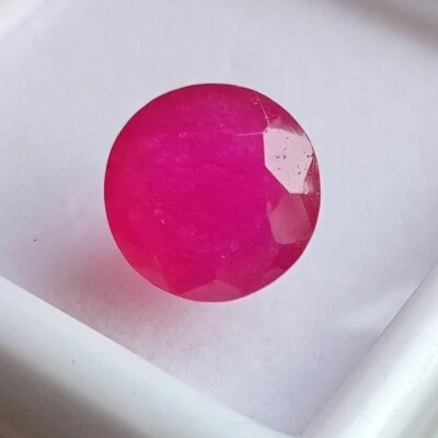 AAA Flawless Natural Red Bixbite Beryl Loose Gemstone Round Cut 7.70Ct Certified - Image 1 of 4