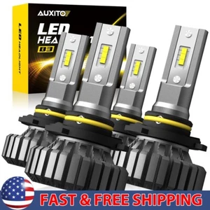 AUXITO 9005 9006 Hi Beam LED Headlight White Bulb Fanles Free Return 2/4X - Picture 1 of 20