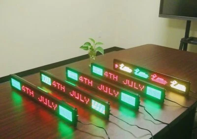 Placa de LED programável tricolor com controle remoto 4"x26", placa de mensagem eletrônica - Imagem 1 de 4