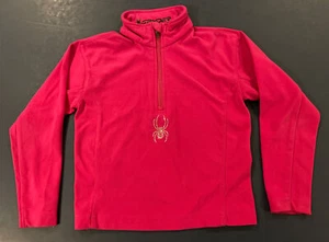 EUC SPYDER Girls Quarter zip ski fleece, pink with rhinestones, Size 5 - Picture 1 of 6