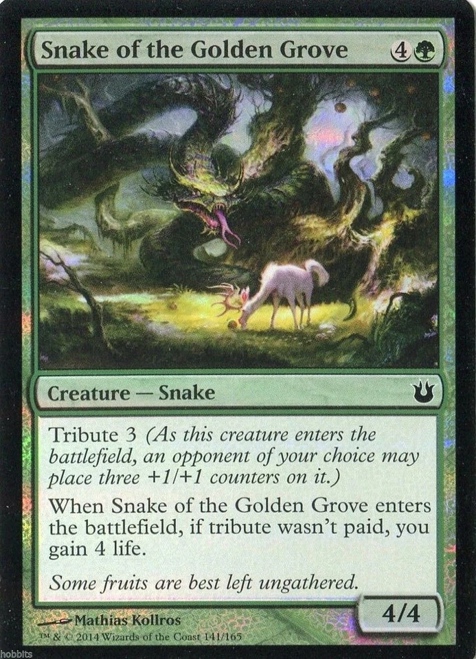 MTG - Born of the Gods - Snake of the Golden Grove - 2X - Foil - NM - Image 1 of 1