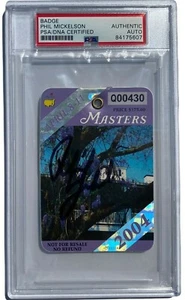 PHIL MICKELSON SIGNED AUTOGRAPHED 2004 MASTERS GOLF BADGE TICKET PSA/DNA - Picture 1 of 2