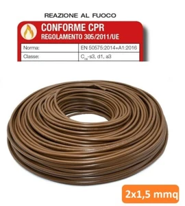CAVO ELETTRICO FS18OR18 2X1,5 mm EX FROR NUOVO TIPO CPR BIPOLARE € /MT - Foto 1 di 1