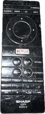 Trabalho de controle remoto GJ221-U para TV LCD Sharp LCD LC-43UB30U LC43UB30U LC-50UB30U - Imagem 1 de 2