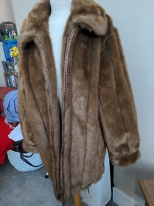 Dennis Basso Women's Tan Classic Faux Fur Coat Size S - Picture 1 of 7