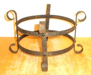 Antique 1880s B&H Bradley & Hubbard Ornate Wrought Iron Kerosene Oil Lamp Holder - Picture 1 of 6