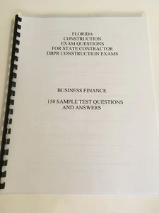 FLORIDA BAU DBPR TESTFRAGEN AUFTRAGNEHMERPRÜFUNG 150 Business Finance - Bild 1 von 2