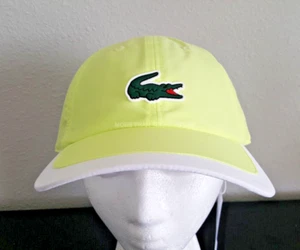 Lacoste Unisex Sport Big Croc Lime Green/White Microfiber RK5398 hat cap - Picture 1 of 9