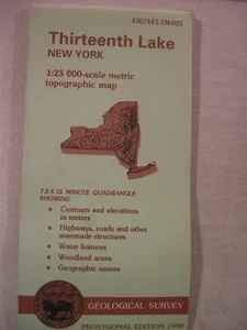 1990 USGS Thirteenth Lake topographic map - Picture 1 of 1
