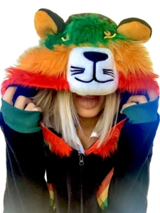 Einteiler Unisex Rasta Löwe für Erwachsene Jammies für Partys Tier Pyjama Medium - Bild 1 von 7