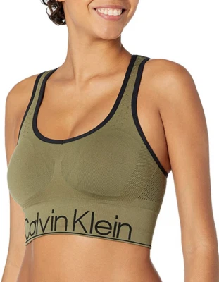 Bralette elástico de nailon con logotipo de Calvin Klein Performance para mujer, bonsái, XS Foto 1 de 2