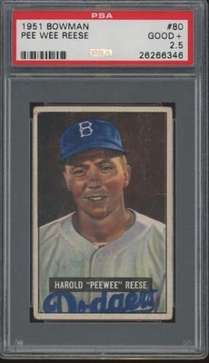 1951 Bowman Baseball #80 Pee Wee Reese GD+ PSA 2.5 - Image 1 of 2