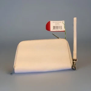 NWT~ Vera Bradley Off-White Faux Leather Zipper Around Wristlet  - Picture 1 of 10