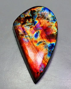 46 Ct 6X23X41 mm Natural Purple Fire Labradorite Fancy Cabochon Gemstone RP-185 - Picture 1 of 2