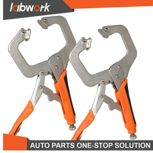 Labwork C-Clamp Locking Pliers Set For Woodworking Aligning Welding 2 Pack 11" - Picture 1 of 10