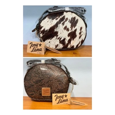 TONY LAMA NWT Genuine Cowhide Embossed Leather Tooled Accents Crossbody Bag NEW Foto 1 de 4
