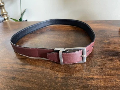 Children's Leather Black and Brown Belt Adjustable Waist with Silver Buckle - Image 1 of 4