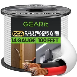 14/2 Speaker Wire (100 Feet) 14 Gauge (Copper Clad Aluminum) - Fire Safety in... - Picture 1 of 8