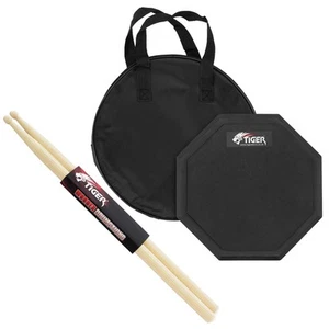 Tiger Drum Practice Pad with Tiger Hickory 5B Drum Sticks - Picture 1 of 9