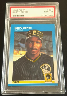 1987 Fleer #604 Barry Bonds PSA 9 ROOKIE RC HOME RUN KING - COMBINAMOS FRETE - Imagem 1 de 3