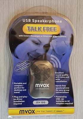 MVOX MV100 Portable USB Speakerphone Hands-Free Plug & Play Voice Chatting - Image 1 of 2