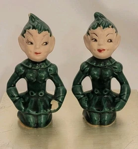 Gilner Pixie Elfe 2er Set Keramik sitzend auf Knien grün kitschig Figuren Deko - Bild 1 von 24