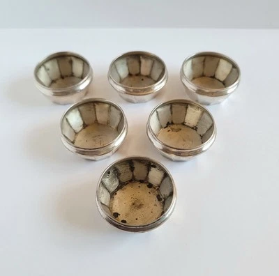 复古纯银 925 Webster 开口盐和胡椒酒窖 6 件套 — 第 1/4 张图片