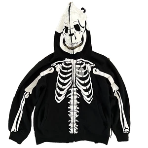 Y2k Vintage Full Zip Sweatshirt Skeleton -ed hardy Youth Size 12 - Picture 1 of 13