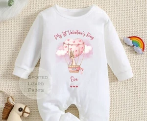 Personalizado Mi Primer San Valentín Pijama Bebé Conjunto Primer San Valentín Bebé Crecer - Imagen 1 de 25
