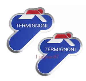 2PC TERMIGNONI Aluminium Heat Resistant Motorcycle Exhaust Pipe Racing Sticker - Bild 1 von 3