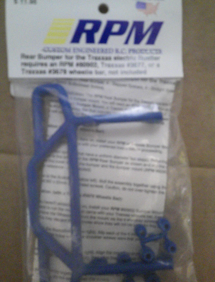 RPM 70815 BLUE REAR BUMPER FOR THE ELECTRIC RUSTLER (REQUIRES RPM 80902) - Image 1 of 1