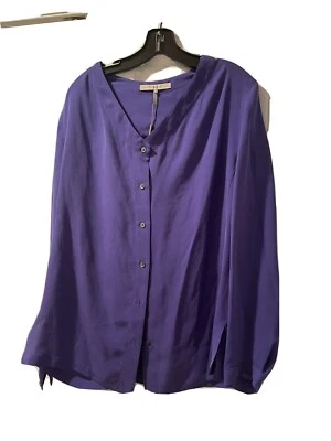 blusa seda azul halston Heritage talla 6 nueva Foto 1 de 4