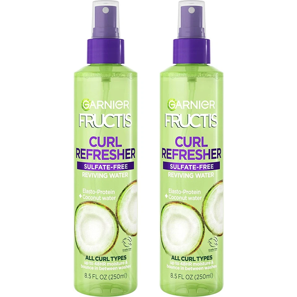 Garnier Fructis Curl Refresher Reviving Water Spray 8.5 Fl Oz (Pack of 2)