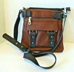 Leather Crossbody Purse Vintage Multi Compartments Shoulder Bag Handbag - Picture 1 of 6