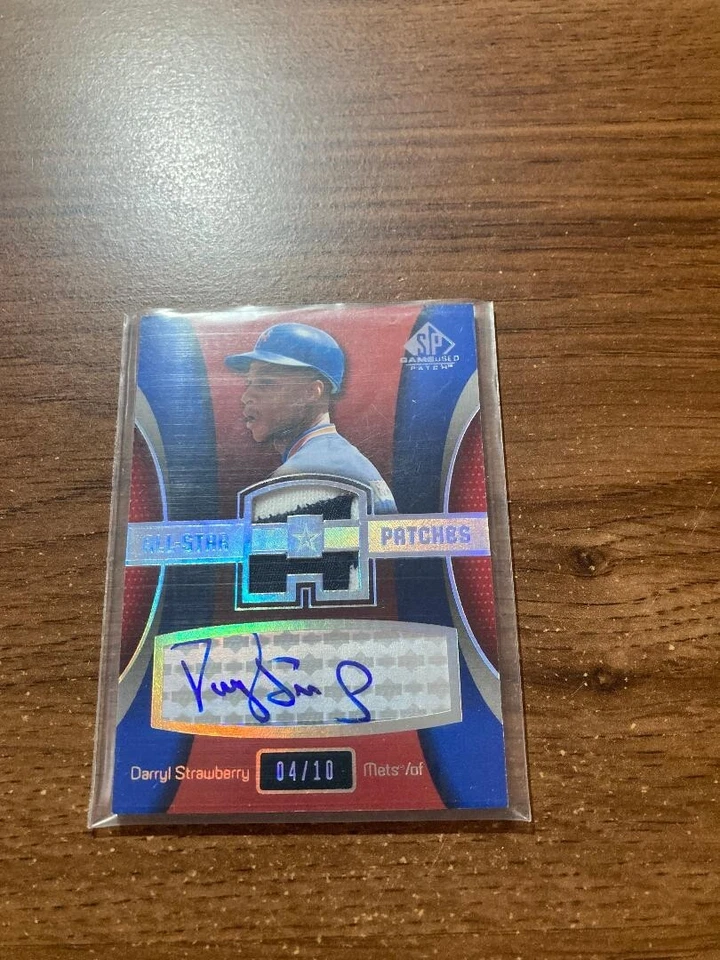 2004 SP Game Used All Star Patches Darryl Strawberry Autograph (4/10) Mets - Image 1 of 1