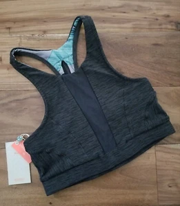Sujetador deportivo Maaji S gris azul malla reversible espalda en T sin cables nuevo con etiquetas - Imagen 1 de 3