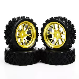 4 piezas neumáticos de goma de rally llanta dorada y neumáticos para auto de carreras todoterreno HSP RC 1:10 - Imagen 1 de 5
