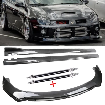 Front Lip Chin Bumper Spoiler Carbon Fiber For Dodge Neon SRT4 Side Skirt Foto 1 de 4