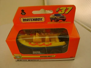 1999 MATCHBOX SUPERFAST #37 WATER RESCUE RAPIDS RAFT WITH TRAILER NEW IN BOX - Picture 1 of 2