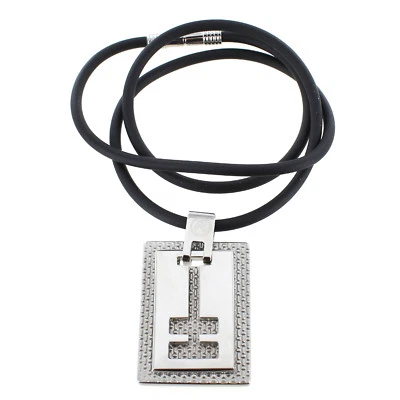 Rochet Roma Trendy Modern Industrial Mens Stainless Steel Pendant with Cord  - Image 1 of 4