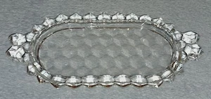 Vintage Fostoria American Clear Cubist Relish Tray with Tab Handles - Picture 1 of 3
