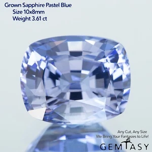 Cut stone - Sapphire Light Blue Czochralski (Pulled) lab grown facet 3.61ct - Picture 1 of 4