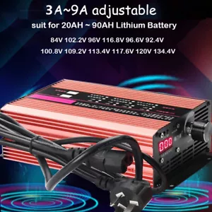 84V 96V 120V 22S-32S Li-Ion LiFePo4 Lithium Akku Ladegerät 3A-9A verstellbar - Bild 1 von 20