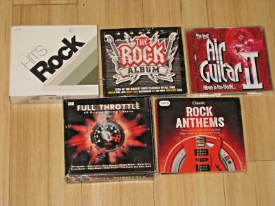 Rock Album, Greatest Hits Rock, Air Guitar II, Full Throttle Anthems 5 CD Albums - Image 1 of 3