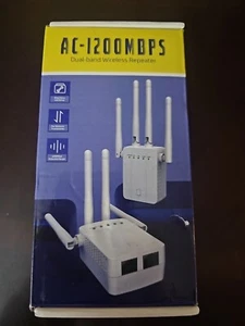 NIB AC1200 Mbps Dual Band Wi-Fi Range Extender Wireless Repeater Free Ship - Picture 1 of 8